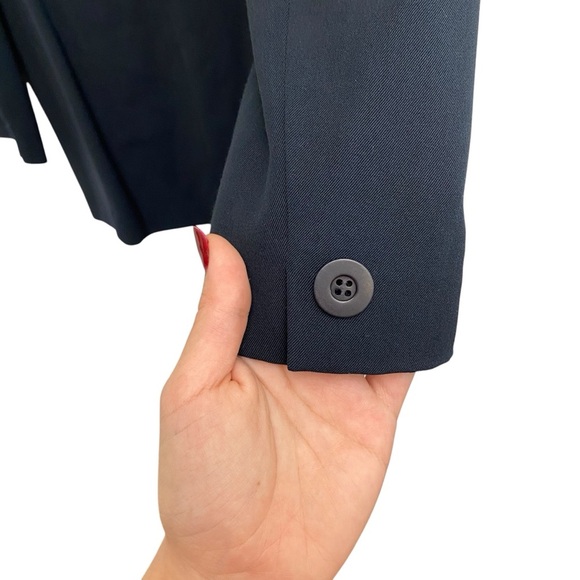 Vintage Dark Navy Wool Blazer By Jones New York Size 4 Petite - Picture 3 of 9